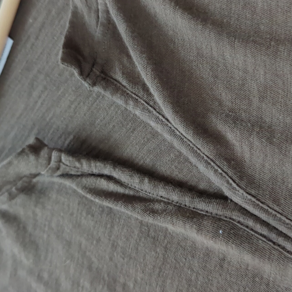 WEARABLES XCVI I Sylvan Pigment Brown Split Neck 3/4 Dolman Sleeve Shirt, XS - Picture 6 of 12